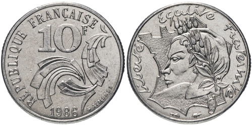 10 франков 1986 Франция — Свобода, Равенство, Братство