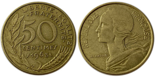 50 сантимов 1963 Франция