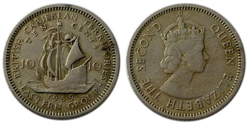 10 центов 1959 Восточные Карибы
