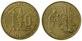 10 франков 2008 Западная Африка