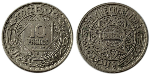 10 франков 1947 Марокко