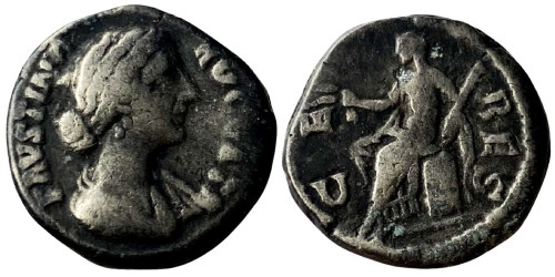 Лимесный денарий 125/130 — 175 г. н.е. — Фаустина II (Церера)