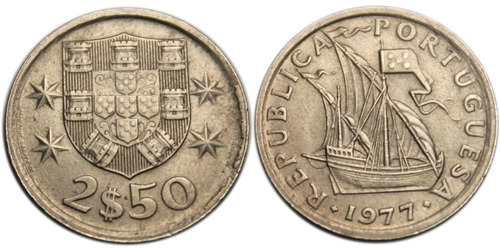 2.5 эскудо 1977 Португалия
