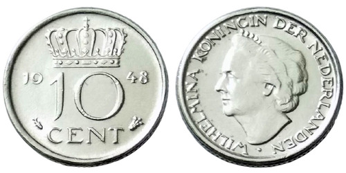 10 центов 1948 Нидерланды