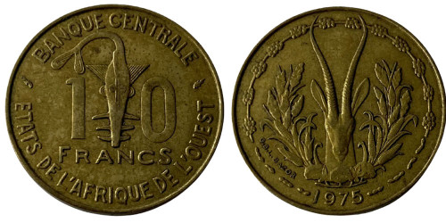 10 франков 1975 Западная Африка