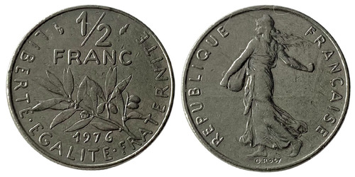 1/2 франка 1976 Франция