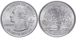 25 центов 1999 P США — Коннектикут — Connecticut