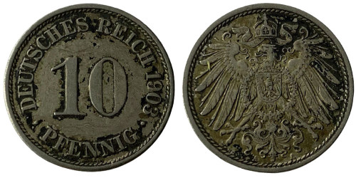 10 пфеннигов 1903 «А» — Германская империя