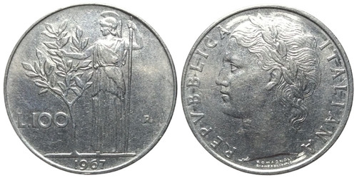 100 лир 1967 Италия
