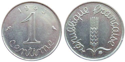 1 сантим 1965 Франция
