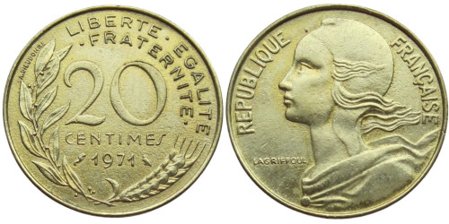 20 сантимов 1971 Франция