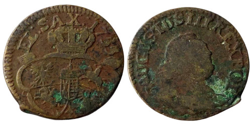 1 грош 1755 Польша — Отметка монетного двора «З» №1