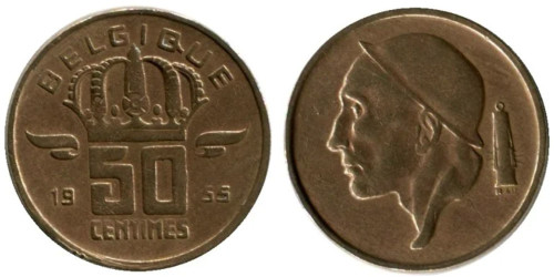 50 сантимов 1955 Бельгия (FR)