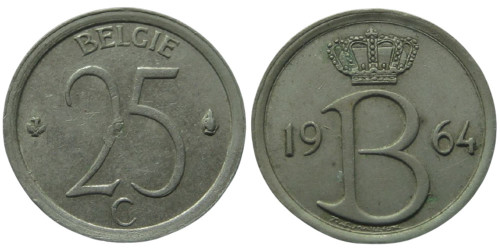 25 сантимов 1964 Бельгия (VL)