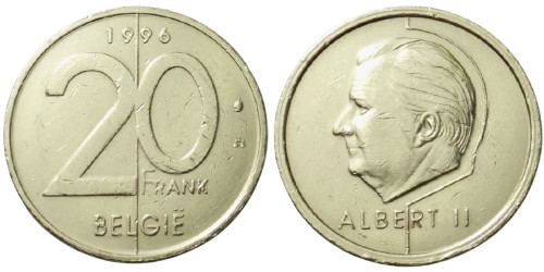 20 франков 1996 Бельгия (VL)