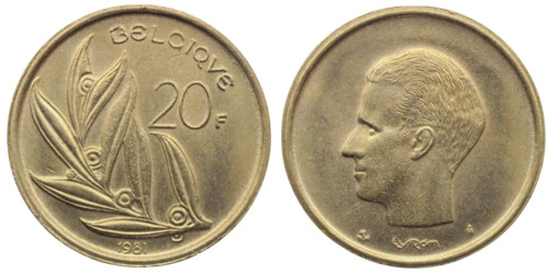 20 франков 1981 Бельгия (FR)