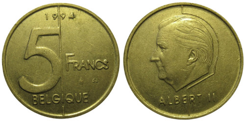5 франков 1994 Бельгия (FR)