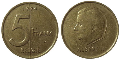5 франков 1994 Бельгия (VL)