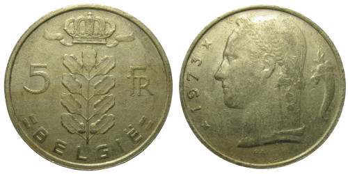 5 франков 1973 Бельгия (VL)
