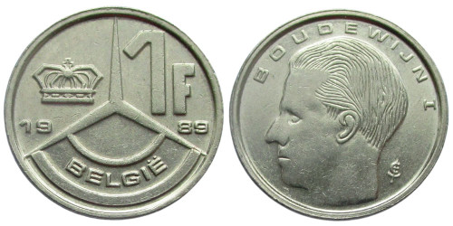 1 франк 1989 Бельгия (VL)