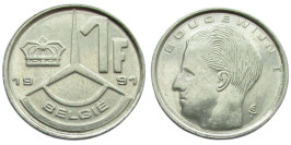 1 франк 1991 Бельгия (VL) 1 франк 1991 Бельгия (VL)