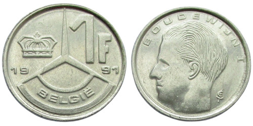 1 франк 1991 Бельгия (VL)