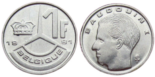 1 франк 1991 Бельгия (FR)