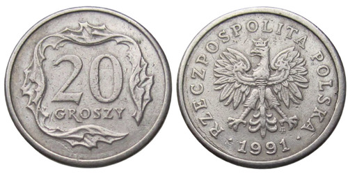 20 грошей 1991 Польша