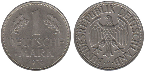 1 марка 1973 «F» ФРГ