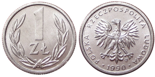 1 злотый 1990 Польша