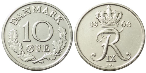 10 эре 1966 Дания