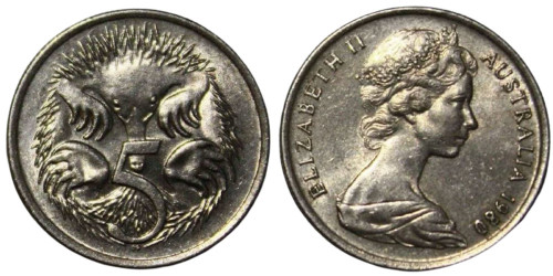 5 центов 1980 Австралия