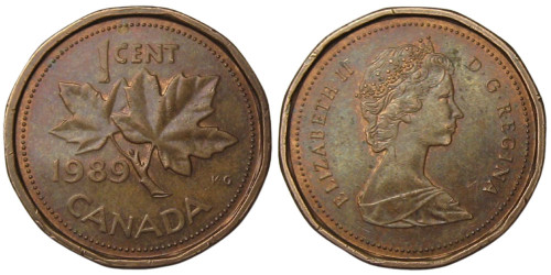1 цент 1989 Канада