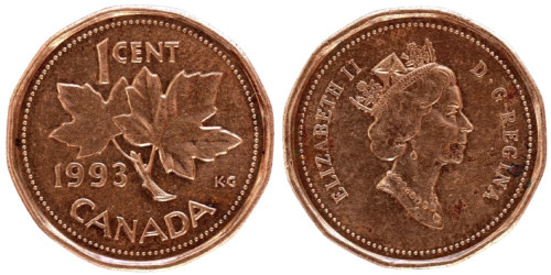 1 цент 1993 Канада