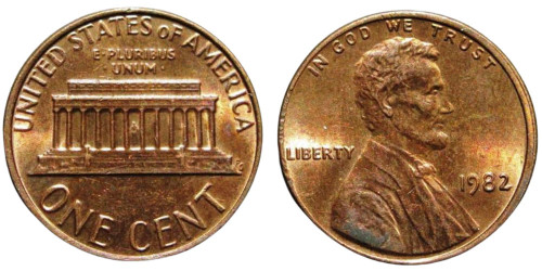 1 цент 1982 США