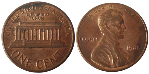 1 цент 1988 США