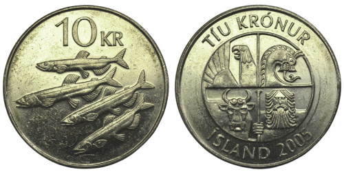 10 крон 2005 Исландия