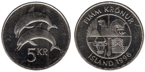 5 крон 1996 Исландия