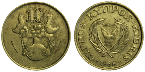 10 центов 1988 Республика Кипр