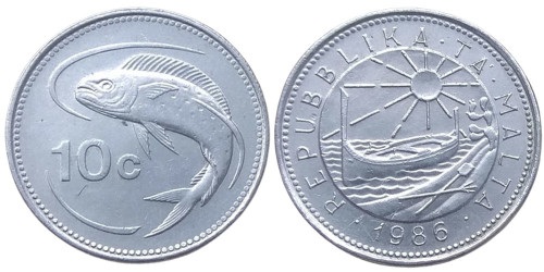 10 центов 1986 Мальта