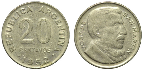 20 сентаво 1952 Аргентина