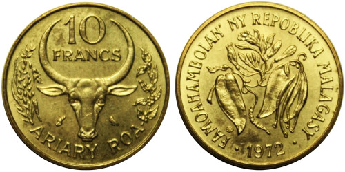 10 франков 1972 Мадагаскар