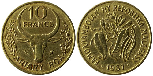 10 франков 1987 Мадагаскар