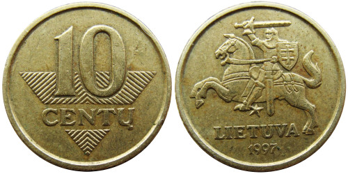 10 центов 1997 Литва
