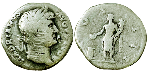 Денарий 117 — 138 г. н.е. — Адриан — серебро