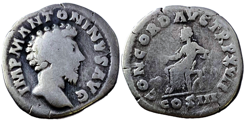 Денарий 161 — 181 г. н.е. — Марк Аврелий — серебро №3