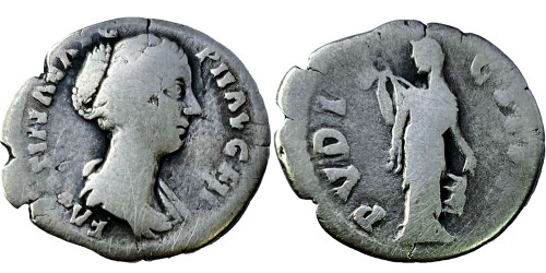 Денарий 125/130 — 175 г. н.е. — Фаустина II №7