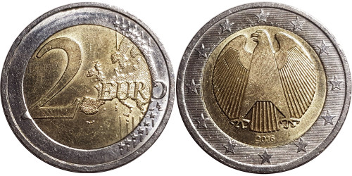 2 евро 2016 «J» Германия
