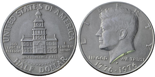 1/2 доллара 1976 D США — 200 лет независимости США