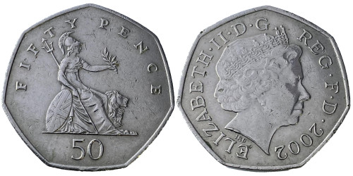 50 пенсов 2002 Великобритания
